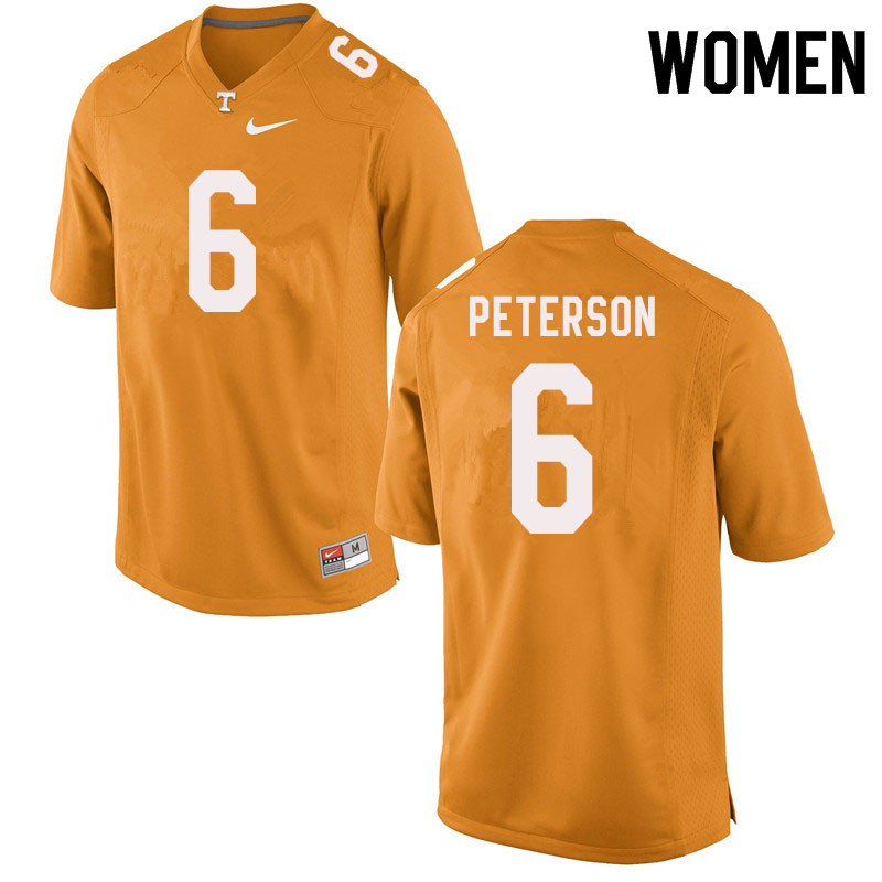 Women #6 J.J. Peterson Tennessee Volunteers College Football Jerseys Sale-Orange - Click Image to Close